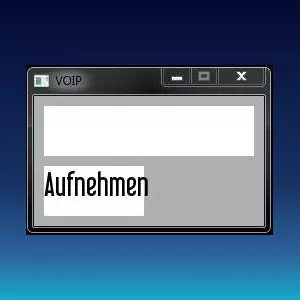 a screenshot of a simple GUI application with an textfield for the target IP and a button that says 'record' in german